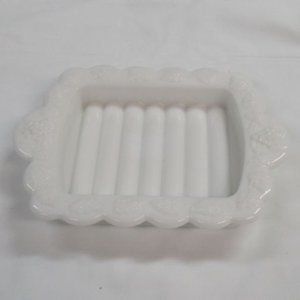 Westmoreland Milk Glass PANELED GRAPE 5 X 6 1/2 Inch Soap Dish, Made In USA